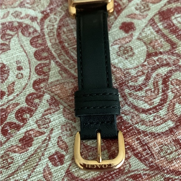 Coach Gold and Black Leather Watch - Picture 4 of 4